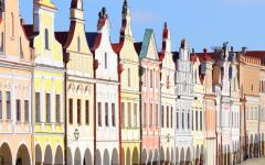 Colorful houses in Telc.